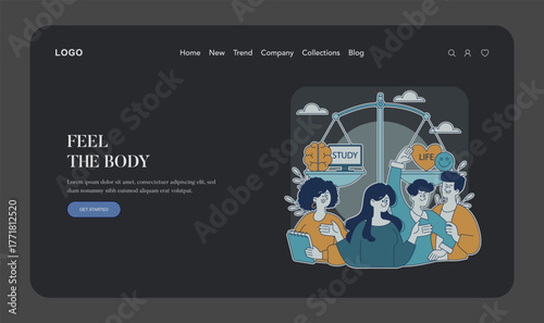 Balancing Study and Life Vector Illustration