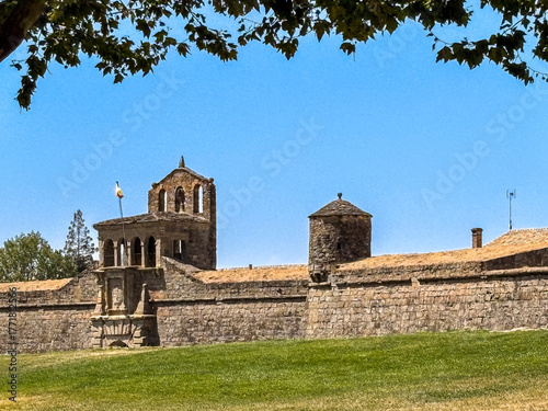 Beautiful street view of Old town in Jaca, Huesca, Spain