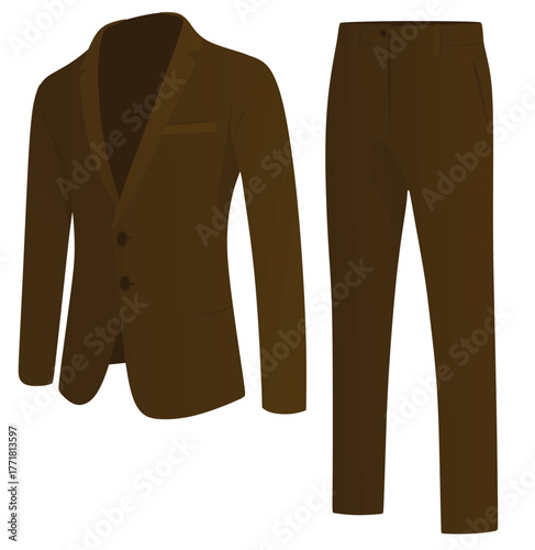Brown woman suit and trousers. vector illustration	
