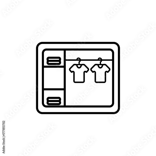 wardrobe icon, simple flat style, vector illustration, symbol, pictogram design logo template, for ui or ux isolated on white for mobile app, editable