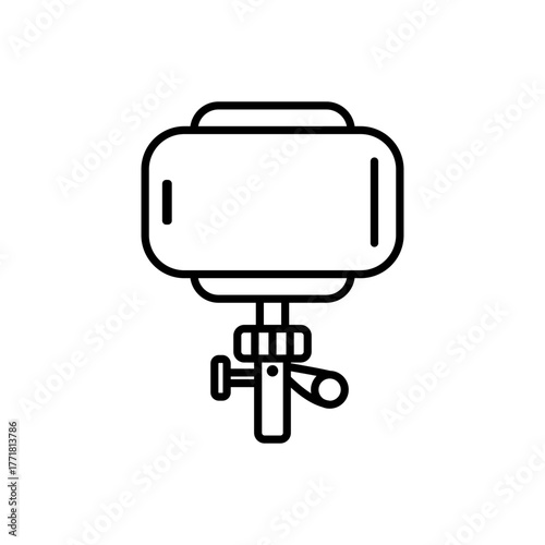 smartphone clamp holder icon, simple flat style, vector illustration, symbol, pictogram design logo template, for ui or ux isolated on white for mobile app, editable