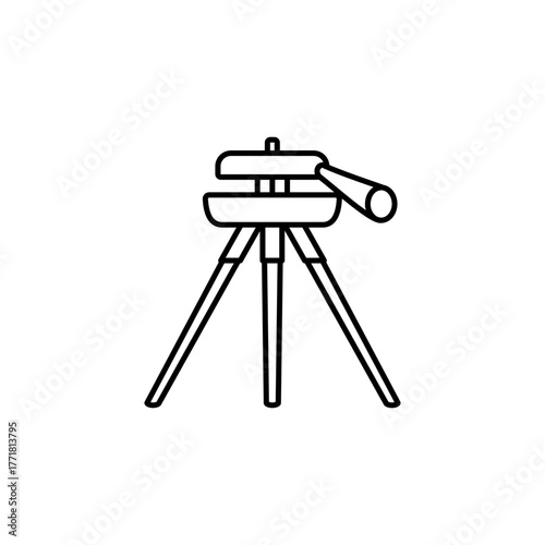 Camera tripod icon, simple flat style, illustration, logo sign symbol pictogram template, for ui or ux isolated on white for mobile app, editable