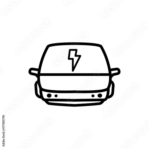 electric car icon simple flat style, vector illustration symbol sign logo template pictogram, isolated on white for mobile app, editable