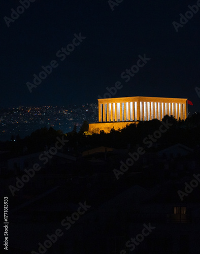 	
Anitkabir Mausoleum in the Night Lights Photo, Ankara Turkey (Turkiye)	
