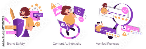 Brand Safety and Authenticity Vector Illustration
