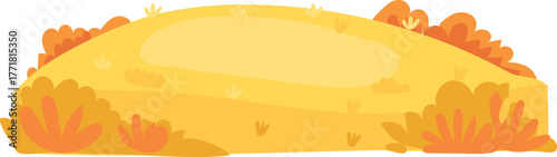 Orange sunset hills background in minimal scenic style