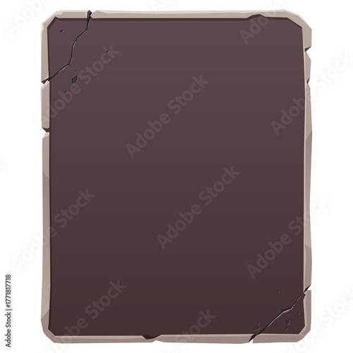 3D game asset UI vector background image square stone portrait transparent png