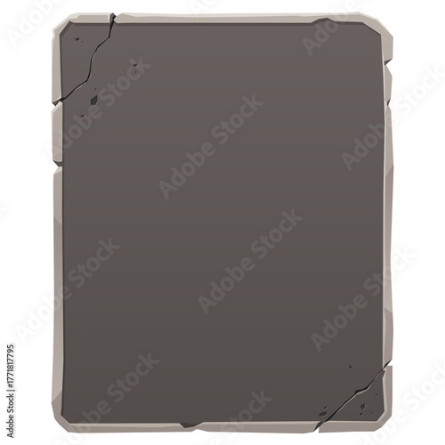 3D game asset UI vector background image square stone portrait transparent png
