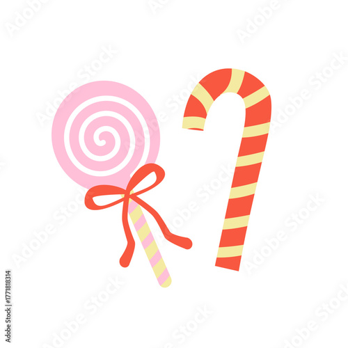 candy cane isolated on white