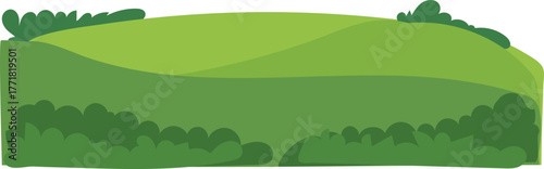 Soft green grassy field cartoon nature scene