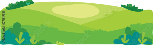 Green open field nature background with soft hills