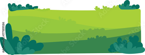 Blue and green brush field flat scenic background