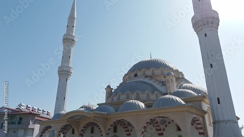The Caglayan Mosque is located in a beautiful place on the banks of the Manavgat River in the Caglayan district. High quality footage in 4k format