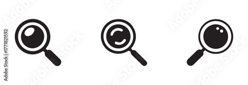 Magnifying glass icon set, style magnifying glass icon, search symbol, magnifying glass icon symbols collection, vector illustration EPS 10.