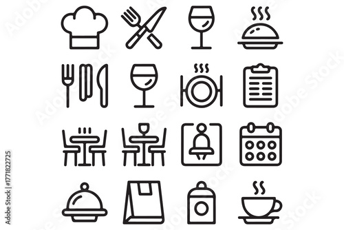 Restaurant related icon collections vector illustration