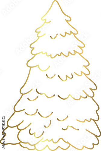 Golden Christmas Tree