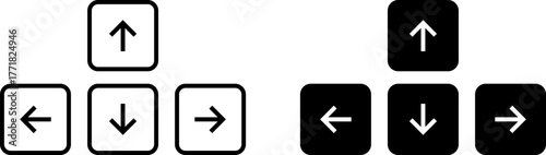 Directional arrow icons up down left right buttons