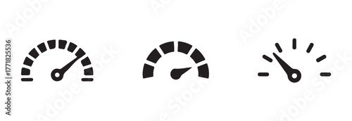 Speed indicator icon set, internet car speed, monitor board elements, set for car speed, fuel, RPM, tachometer, vector Illustration EPS 10.