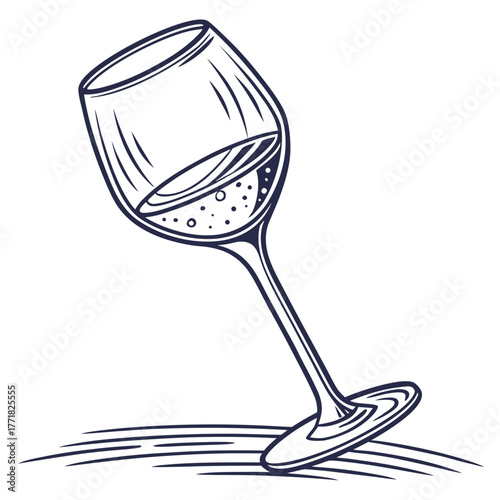 Stylized Wine Glass With Abstract Base Design drink beverage