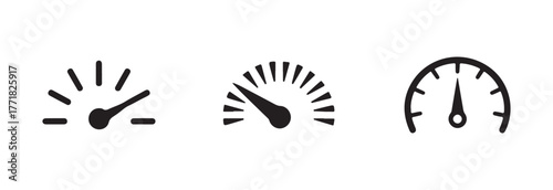 Speedometer speed icon set, set for car speed, Speed indicator sign, Speedometer sign symbol collections, vector illustration EPS 10.