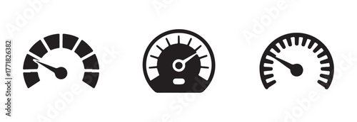Tachometer vector icon set, fuel icon pressure meter, low, medium, high speedometer sign, vector Illustration EPS 10.