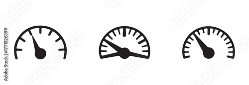 Speedometer speed icon set, set for car speed, Speed indicator sign, Speedometer sign symbol collections, vector illustration EPS 10.