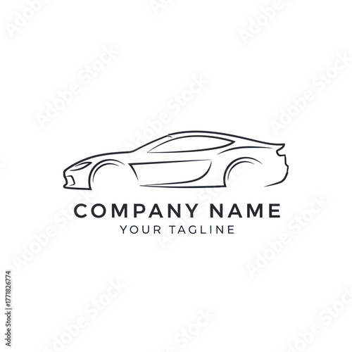 Sleek Car Outline for Automotive Company Branding and Design.