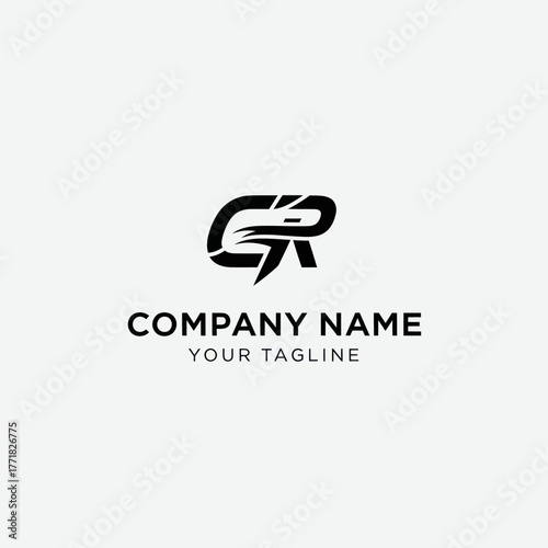 Sleek GR Logo Design with Dynamic Lines and Modern Typography for Branding.
