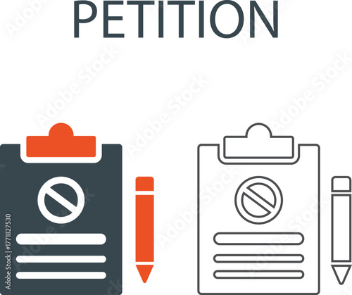 Petition Lien art icons. Containing protest, activism, demonstration, strike, advocacy, petition, vector icons collection.