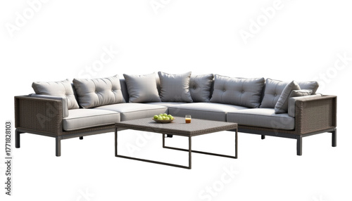 Wallpaper Mural Outdoor sectional sofa wicker gray cushion modern patio comfortable relaxation garden Torontodigital.ca