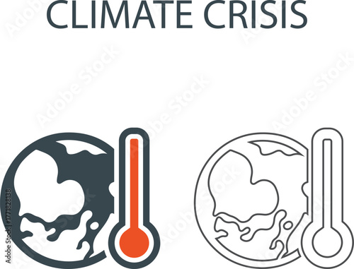 Climate crisis Line art icons. Containing protest, activism, demonstration, strike, advocacy, petition, vector icons collection.