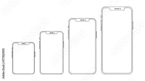 Modern abstract mobile device design with geometric shapes. mobile phone with blank screen