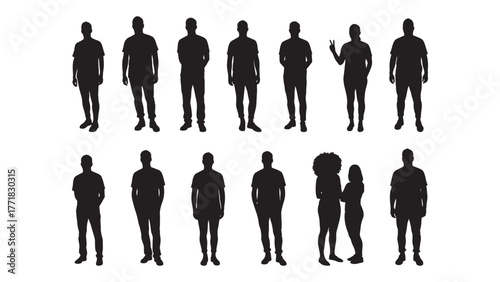 Modern graphic illustration of diverse people interacting in a vibrant color palette