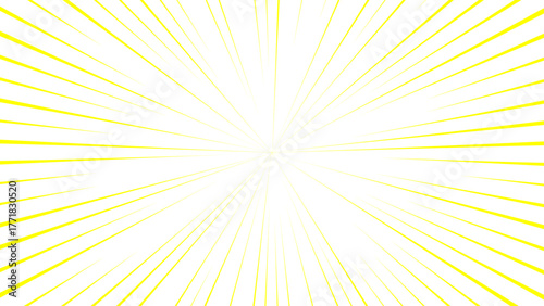 Abstract bright yellow and white radial sunburst background, with concentric lines radiating. Dynamic, energetic, and comic book pop art effect with summer themes.