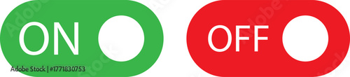 Green on and red off toggle switches side by side