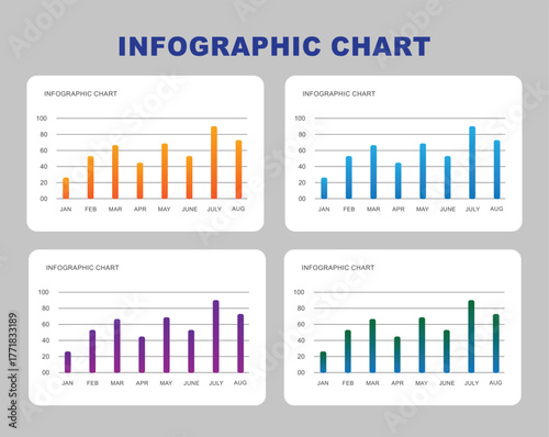 Infographic chart_column infographic chart_different color variants