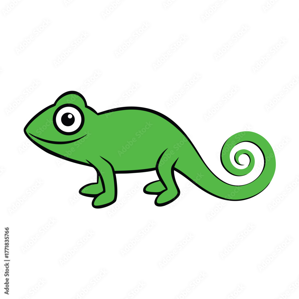 Fototapeta premium Cool Chameleon Cartoon Vector illustration