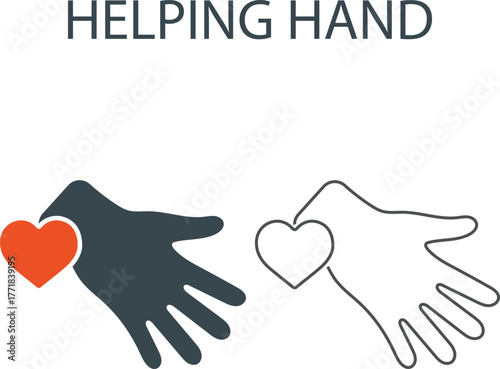 Helping hand Line art icons. Containing tobacco, alcohol, cocaine, drugs, and more. Vector solid icons collection.