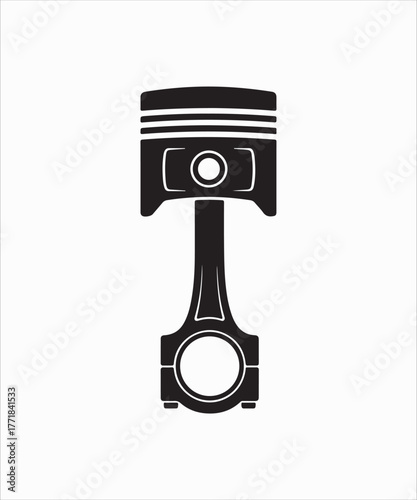 Illustration of a piston, a crucial component in internal combustion engines, showcasing mechanical engineering and automotive technology