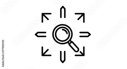 Magnifying glass in focus frame