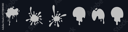 Black paint blots icon. Paint splash monochrome flat symbol. Vector illustration design