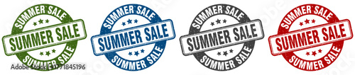 summer sale stamp. summer sale round stamp set isolated on white background