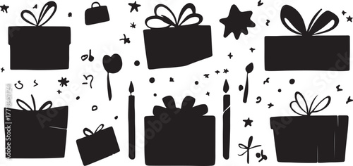 A seamless vector set of design icons for business and shopping illustration provides a color collection of symbols and signs