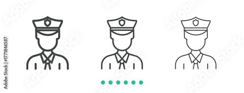 Police Officer icon. Thin line icon vector