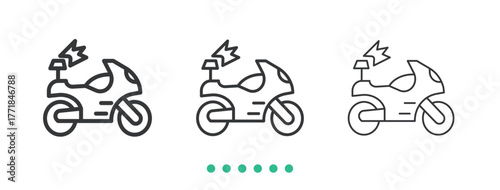 Police Patrol Motorcycle icon. Thin line icon vector