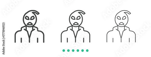 Perpetrator icon. Thin line icon vector