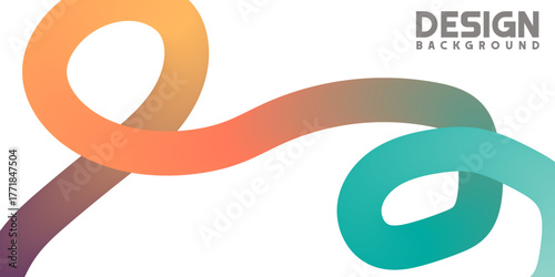 Colorful Abstract Ribbon Design on White Background for Creative Projects