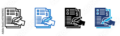 Contract icon Multi Style Vector Illustration