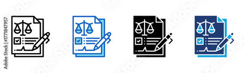 Legal Document icon Multi Style Vector Illustration