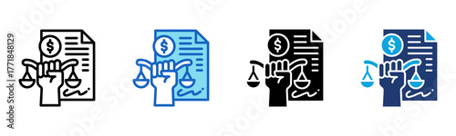 Power Of Attorney icon Multi Style Vector Illustration